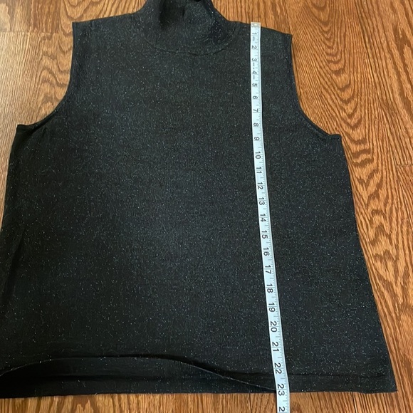 Additions by CHICOS Black SPARKLE MOCK neck sleeveless tank top Chico 3 (reg XL) - Picture 8 of 9